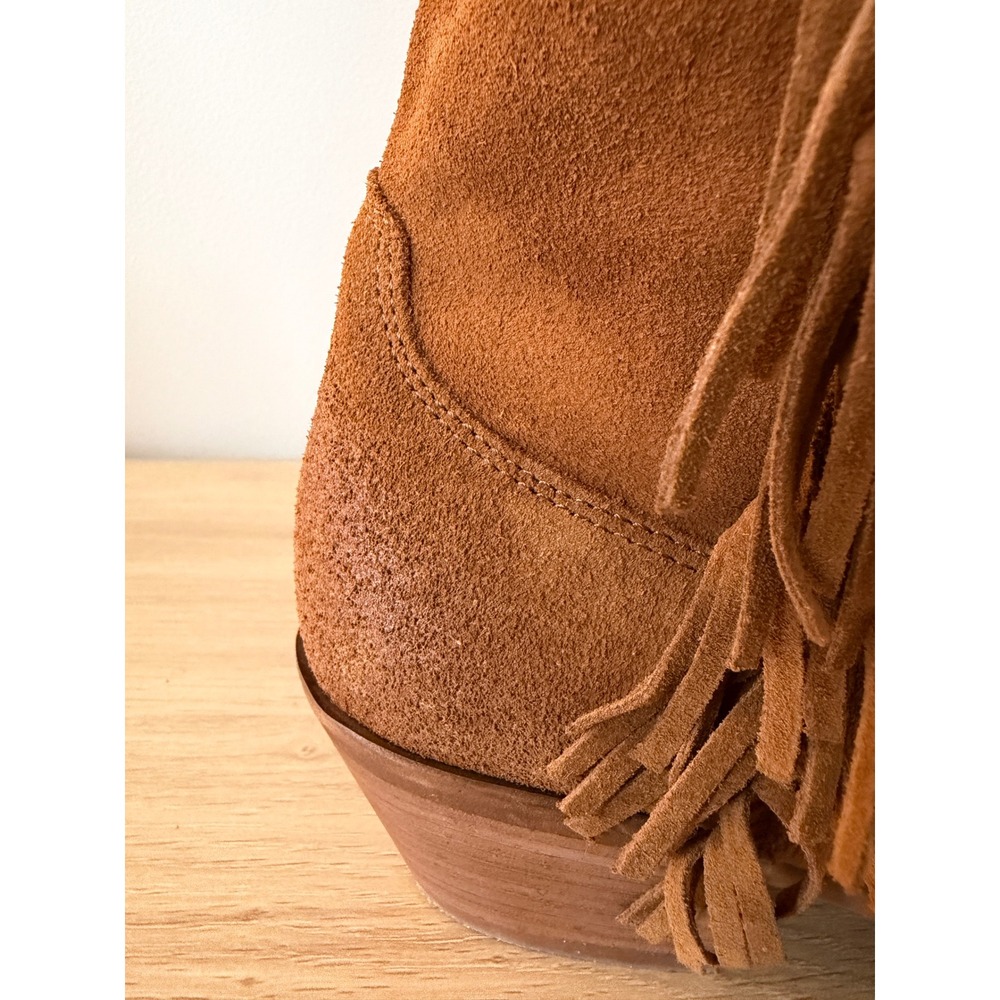 Sundance Dove Canyon Brown Suede Fringe Western Boots Italian 10/41 Cowgirl Boho - Picture 10 of 10